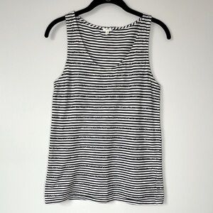 J.Crew Sequin Navy + White Striped Tank Top